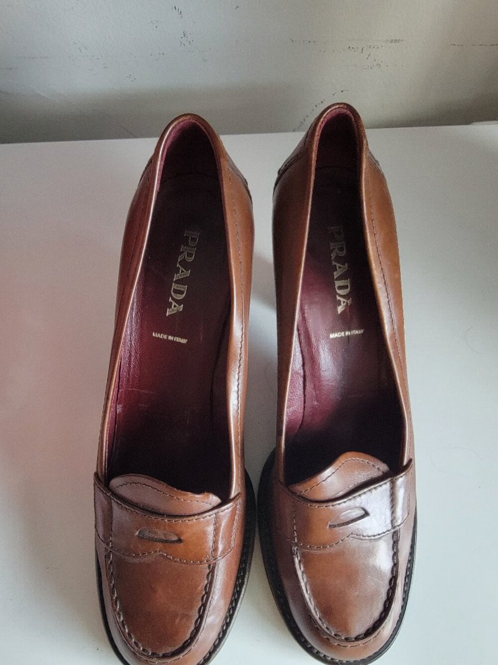 Prada brown Leather heels